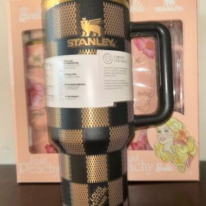 Stanley Black & Gold Checkerboard Travel Mug with Handle
